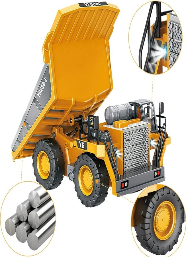 Daji RC Dump Truck,Remote Control Dump Truck, 2.4GHz 9 Channel RC Construction Truck, Engineering Vehicles Educational Toys with Light and Music for Kids (RC Dump Truck-9 Channel) - Image 4